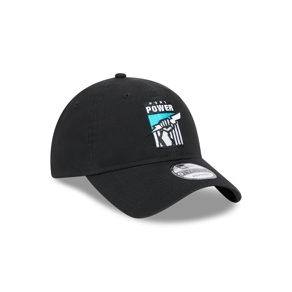 Port Adelaide Power Hat - AFL 2025 Retro Washed 9Twenty Strapback Cap - New Era